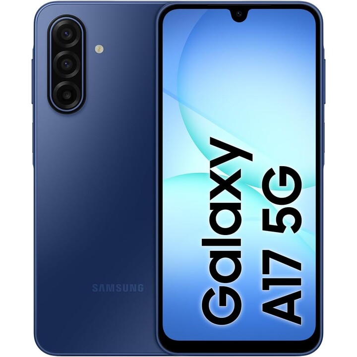 Samsung Galaxy A17 5G, 4GB RAM 128GB, AI -Smartphone, schlanker 7,5 -mm -Rahmen, 50 MP, 5000 mAh, blau