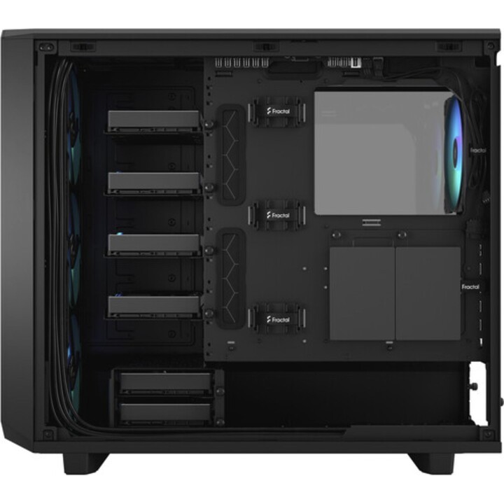 Caja de torre intermedia Fractal Design Meshify 2 RGB, negra, vidrio tintado claro