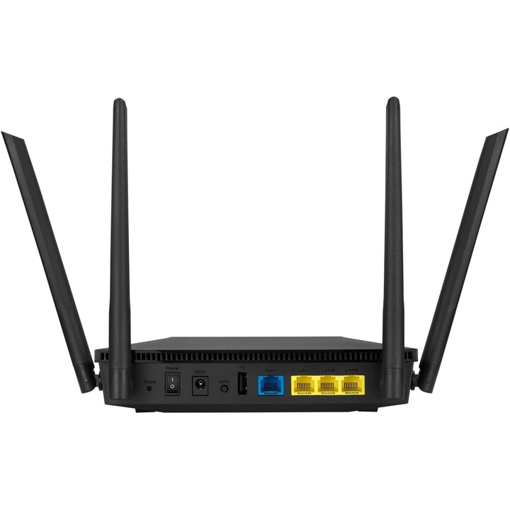 ASUS RT-AX53U router sem fios Gigabit Ethernet Dual-band (2,4 GHz / 5 GHz) Preto