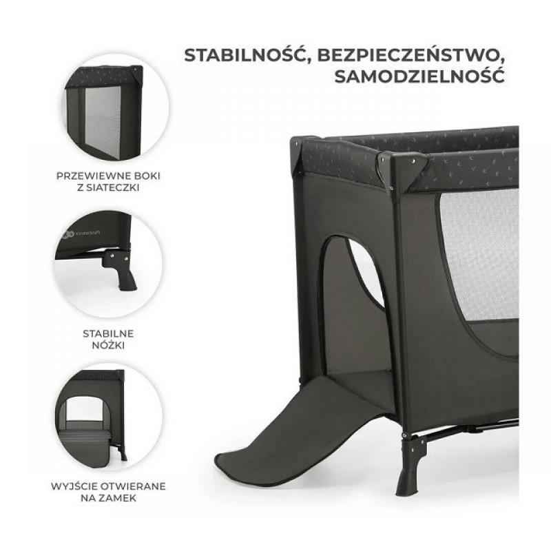 Cuna de viaje KinderKraft JOY LIGHT GREY