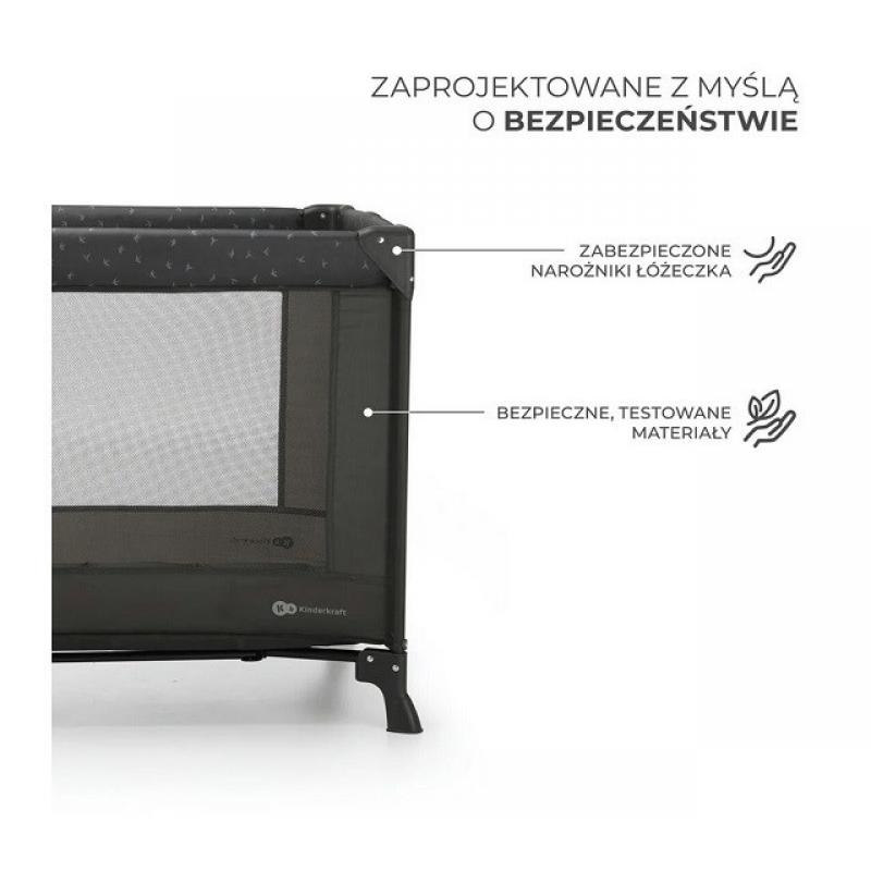 Cuna de viaje KinderKraft JOY LIGHT GREY