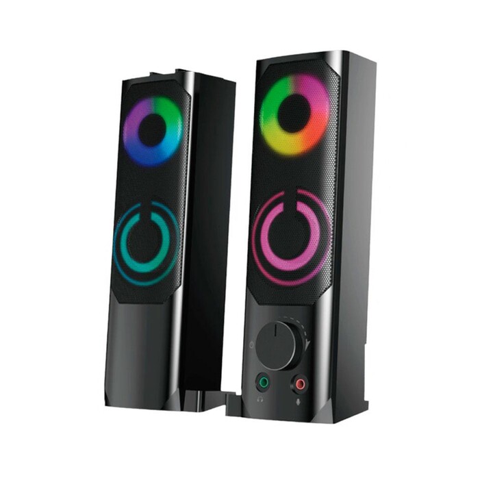 Speakers 2.0 - Gaming Sound Bar TF4195 / 2x5w / Usb / 2x 3.5mm Jack / RGB Led / Black / MTK