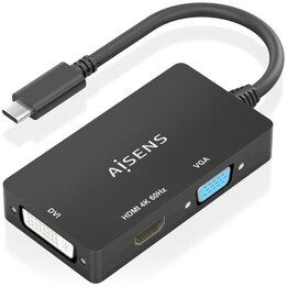 Aisens A109-0954 HDMI Converter/ USB Type-C Male - DVI/HDMI/VGA Female/ 15cm/ Black
