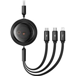 Baseus Free2Draw Negro - Cavo USB-A 3 in 1 USB-C/Lightning/Micro 1,1m