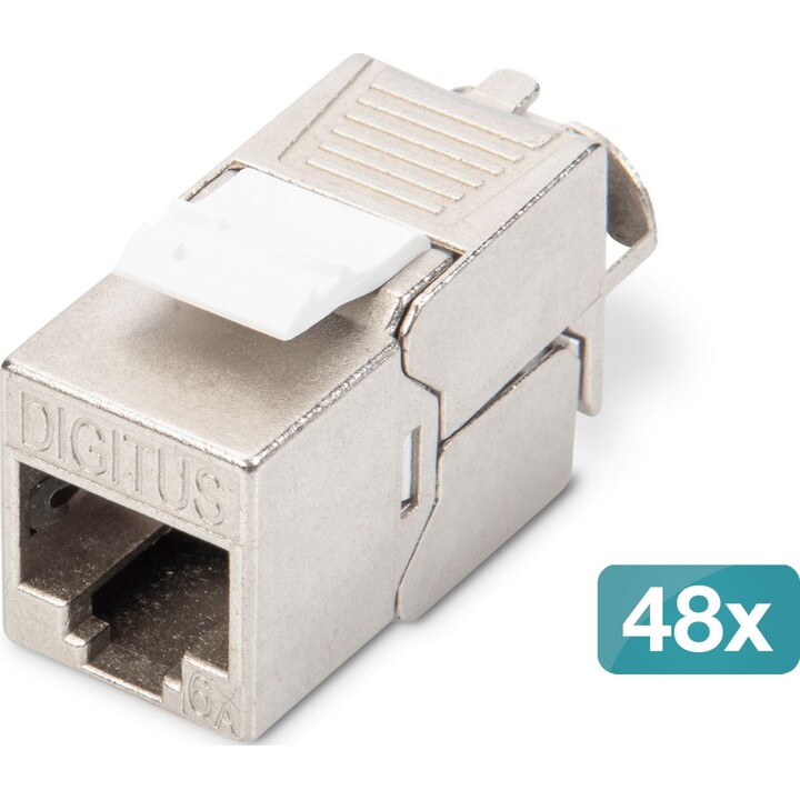 CAT 6A Keystone Jack - SHIELDED - 48 PCS - Conexão sem ferramentas