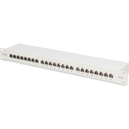 Katzen 6a Patch Panel, 19 Zoll, abgeschirmt, 1U, 24-Port, 8p8c, Grau