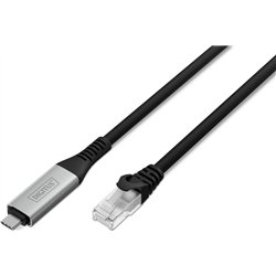 CAT 6A S/FTP Cable - USB-C to RJ45 - 1 Gbit/s - 3m - USB 3.2 Gen1 - LSZH Jacket