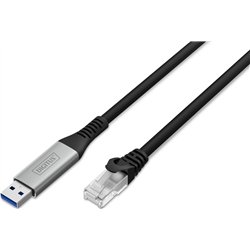 CAT 6A S/FTP Cable - USB-A to RJ45 - 1 Gbit/s - 10m - USB 3.2 Gen1 - LSZH Jacket