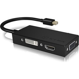 Adaptador ICY BOX mini DisplayPort - DVI/HDMI/VGA 4K 60Hz Preto