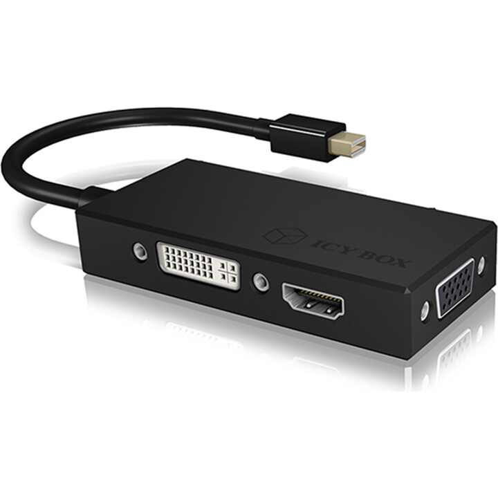 Adapter ICY BOX mini DisplayPort - DVI/HDMI/VGA 4K 60Hz Black