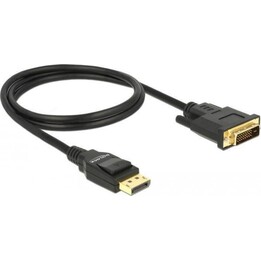 Delock Cable DisplayPort 1.2 macho   DVI 24+1 macho pasivo 4K 30 Hz 1 m negro