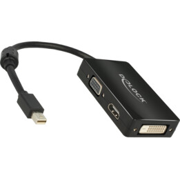 DELOCK Adaptateur câble mini DisplayPort Stecker - 1 x VGA + 1 x HDMI + 1 x DVI 24+1 noir