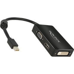 DELOCK Adapterkabel mini DisplayPort Stecker - 1 x VGA + 1 x HDMI + 1 x DVI 24+1 schwarz