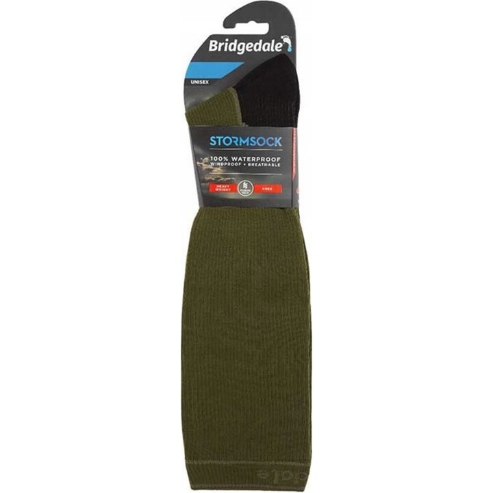 Calcetines de membrana Bridgedale Stormsock Heavy Knee - Verde oliva/negro