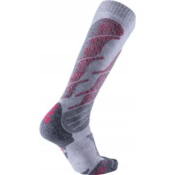 Chaussettes de ski Uyn Ski All Mountain pour femme – Gris clair/Corail