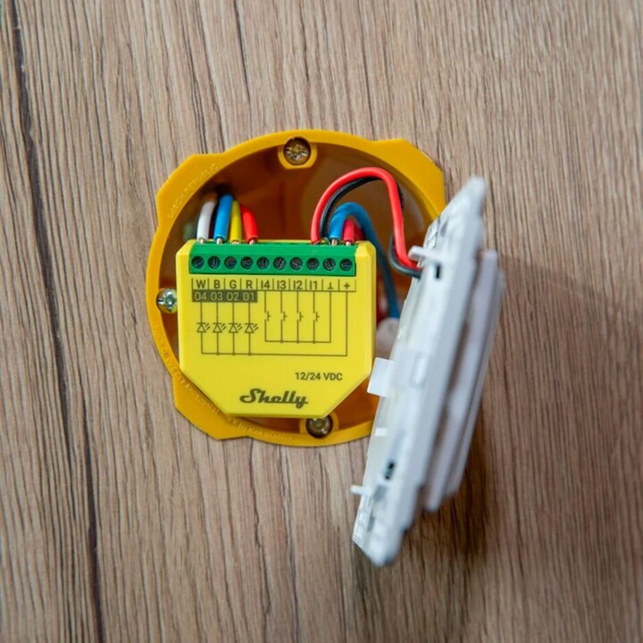 Shelly Relais "Plus RGBW PM" WLAN Bluetooth LED Lichtcontroller Unterputz