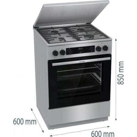 Gorenje GKS6C71XF Cocina independiente con horno Plata