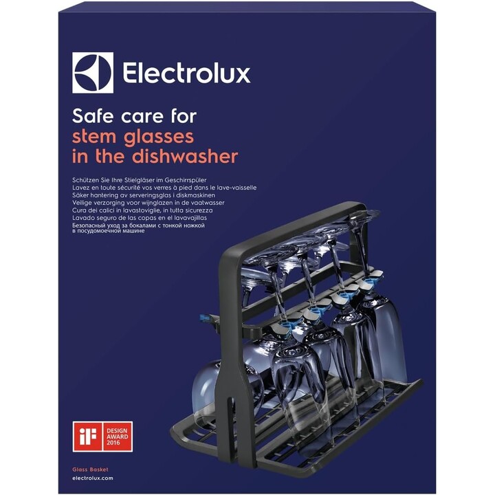 Pieza y accesorio de lavavajillas Electrolux 9029795540 Soporte para vasos de vino Negro