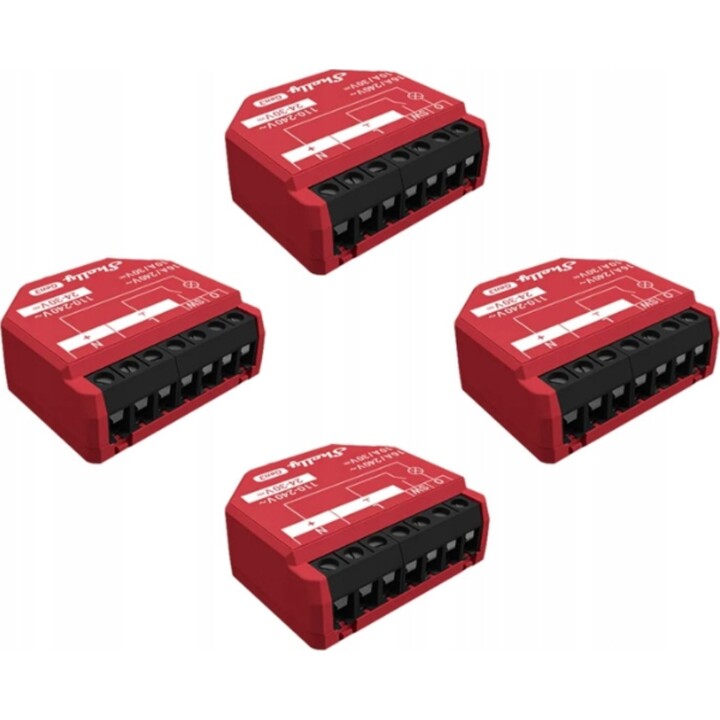 Shelly Relè "1PM Gen3 4er Pack" max 16A 1 Canale WLAN BT
