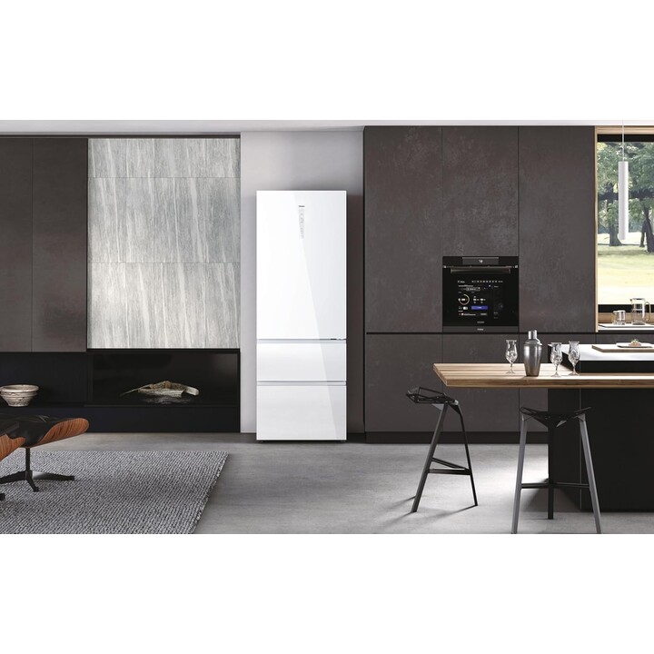 Frigorifero combinato Haier 3D Serie 70 7 70cm 483L Cassetti diretti Platino