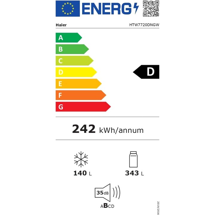 Frigorifero combinato Haier 3D Serie 70 7 70cm 483L Cassetti diretti Platino