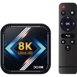 DQ08 8K RK3528 4 Go/64 Go Double Wifi Android 13 Noir - Android TV