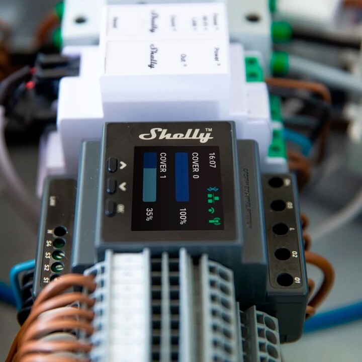 Shelly Pro Dual Cover PM controlador de persianas DIN con medición de potencia