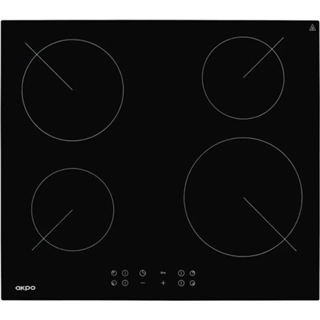 AKPO PKA 58008 Hob de cerâmica 58cm 6500W 4 zonas pretas