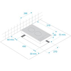 Placa de Vitrocerámica Beko HDCC 32200 X Eléctrica 30cm 2 zonas Plata