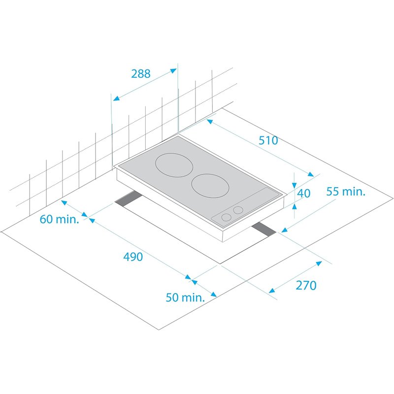 Beko HDCC 32200 X Electric Ceramic Hob 30cm 2 zones Silver