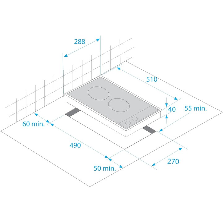 Placa de Vitrocerámica Beko HDCC 32200 X Eléctrica 30cm 2 zonas Plata