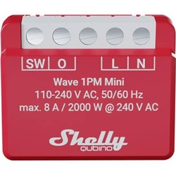 Minirelé Shelly Wave 1PM de montaje empotrado, máx. 8 A, 1 canal, Z-Wave