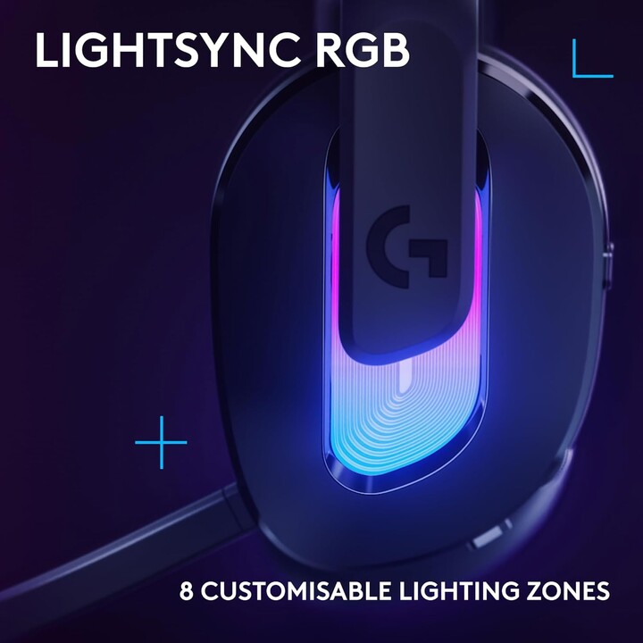 Logitech G G522 Lightspeed Wireless Gaming Headset, LightSync RGB, Schwarz