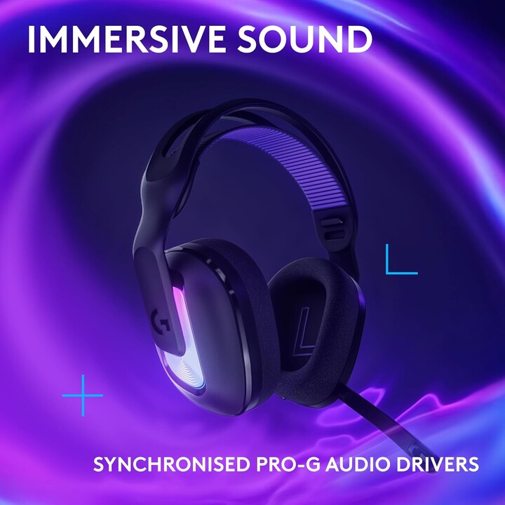 Logitech G G522 LIGHTSPEED Wireless Gaming Headset, LIGHTSYNC RGB, Black