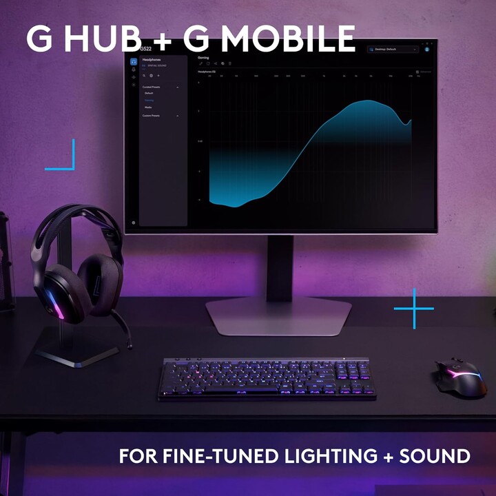 Logitech G G522 Lightspeed Wireless Gaming Headset, LightSync RGB, Schwarz