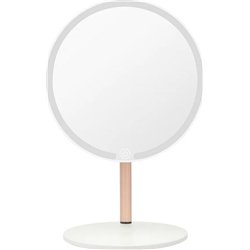 Runder beleuchteter Schminkspiegel, Weiß