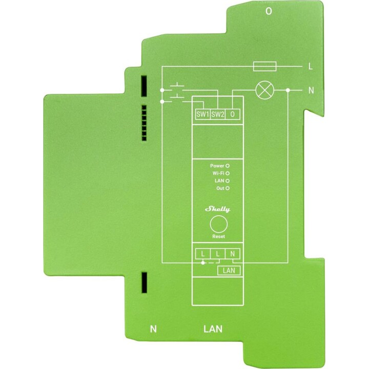 Shelly Relais "Pro Dimmer 1PM" LED/Glühbirne WLAN LAN BT DIN-Rail