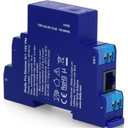 Shelly Relé "Pro Dimmer 0/1-10V PM" WLAN LAN BT Função de mesa Trilho DIN