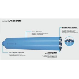 Bosch Diamantkrone 72/450 mm mit 1 1/4" Gewinde für professionelle Kernbohrungen, Silber