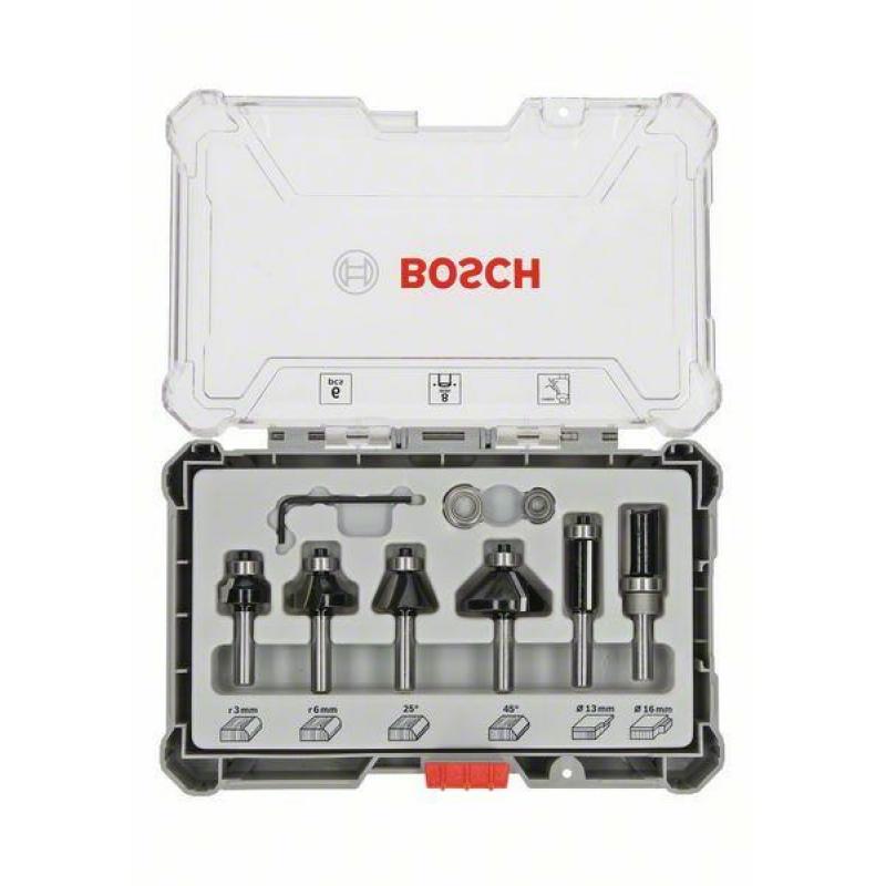 BOSCH MILLING CUTTER SET 6pcs. 8mm TRIM & EDGING CHUCK
