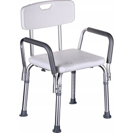 Silla de ducha con respaldo y reposabrazos