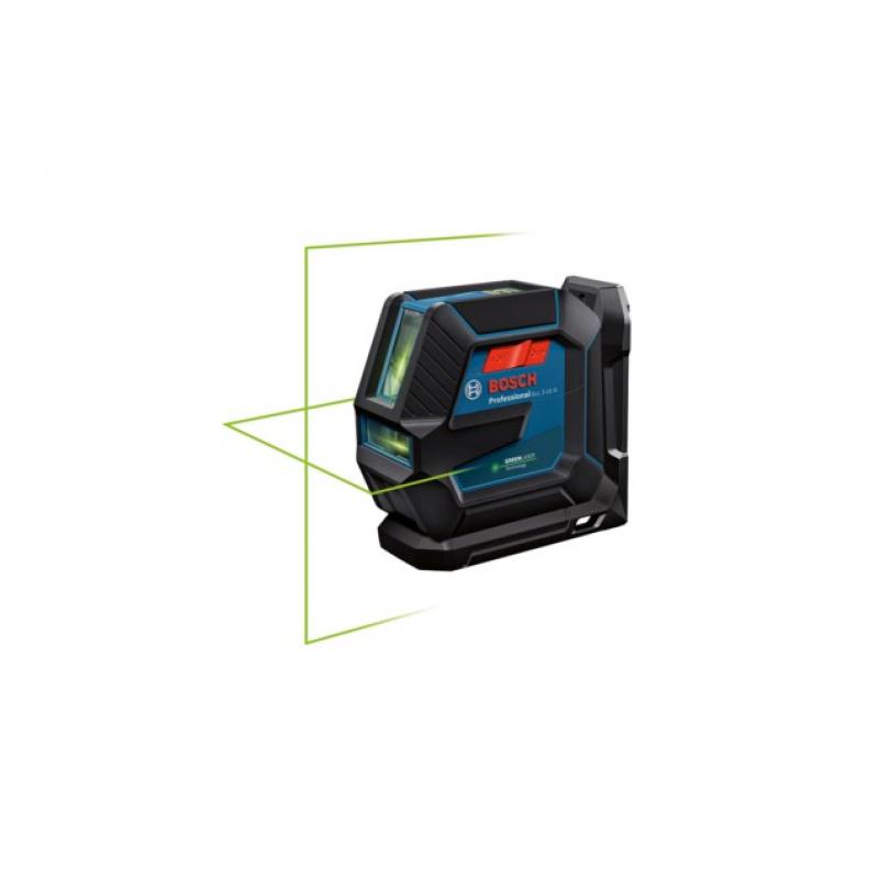 BOSCH. CROSS LINE LASER GLL 2-15 G GREEN +LB 10 HANDLE + BT 150 TRIPOD