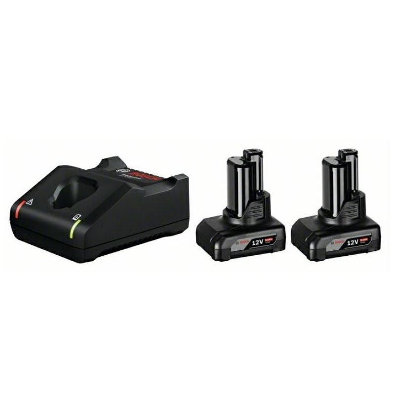 BOSCH. BATTERY 12V 6.0Ah 2pcs. +CHARGER GAL 12V-40