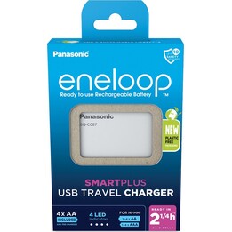 Carregador USB Panasonic Smartplus + 4 x AA Eneloop 2000 Mah