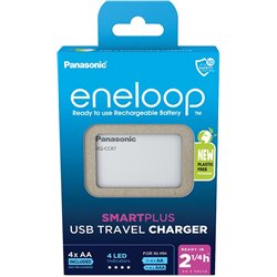Chargeur USB Panasonic Smartplus + 4 piles AA Eneloop 2000 mAh