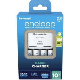 Chargeur de base Panasonic + 4 piles AA Eneloop 2000 mAh