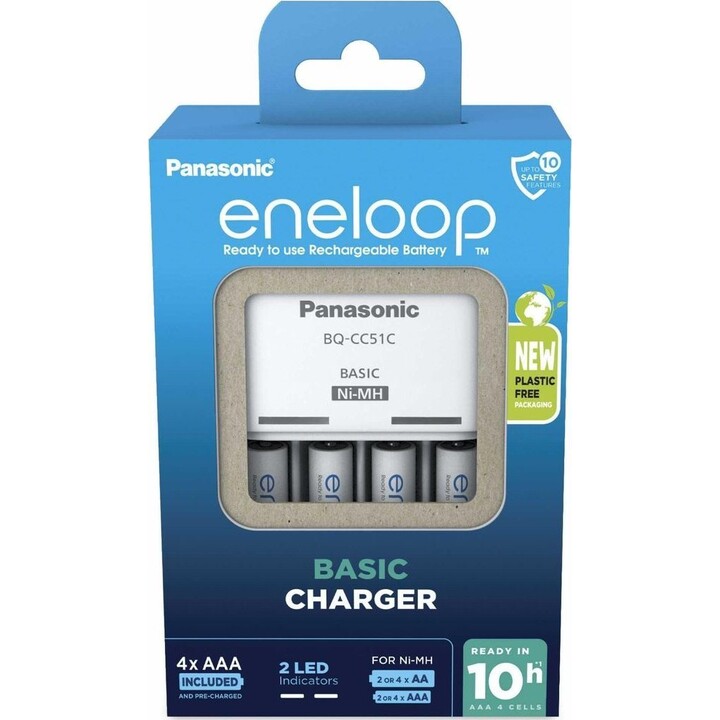 Panasonic Basic Charger + 4X AAA Eneloop 800 Mah