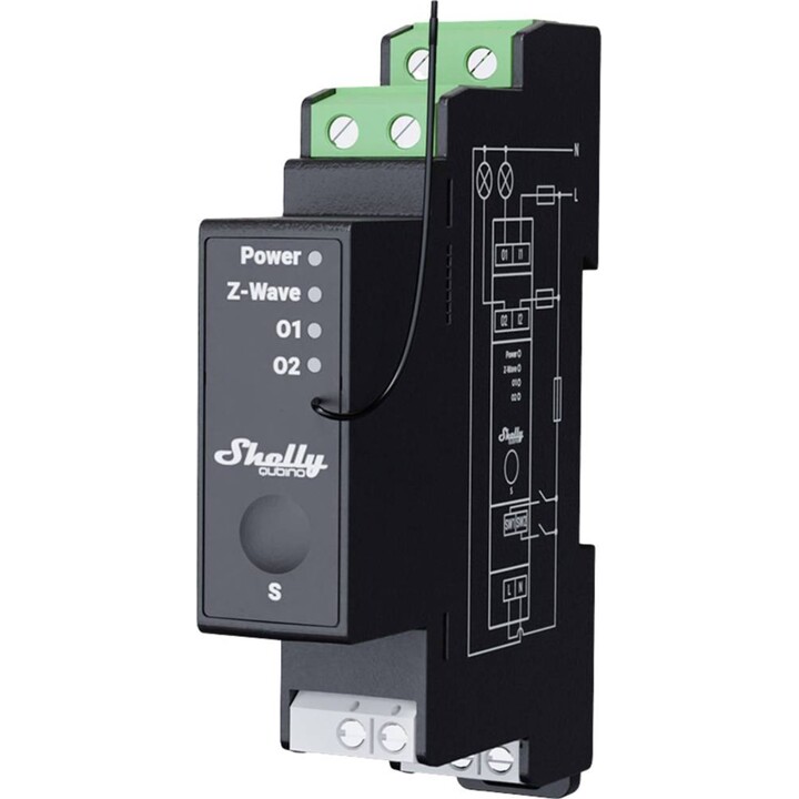 Shelly Relais "Wave Pro 2PM" max 25A Z-Wave DIN-Rail