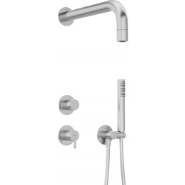 Deante Silia concealed shower set with fixed shower head brushed steel