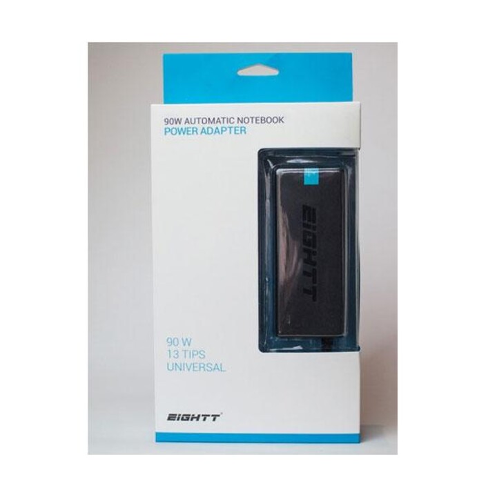 Carregador universal automático para laptop 90W / 13 conectores / Eightt / EC90